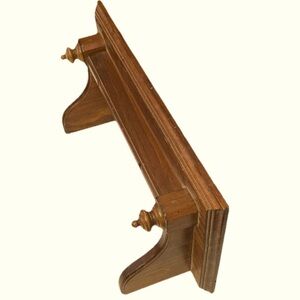 VTG Cornwall Wood Plate Display Wall Shelf Finial Accents Brackets